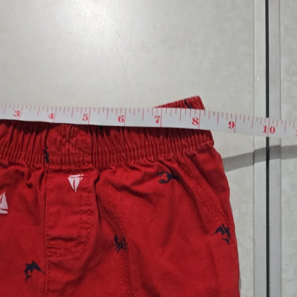 Carter's Red Relaxed Fit Shorts with Embroidered Pattern‎